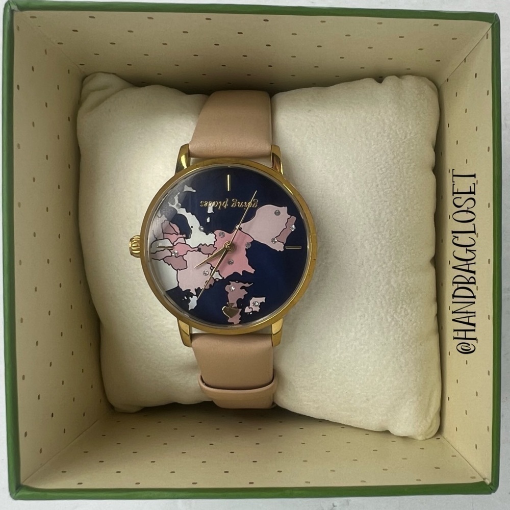 Kate Spade Going Places Map Watch Leather with Box NWT - Picture 4 of 17